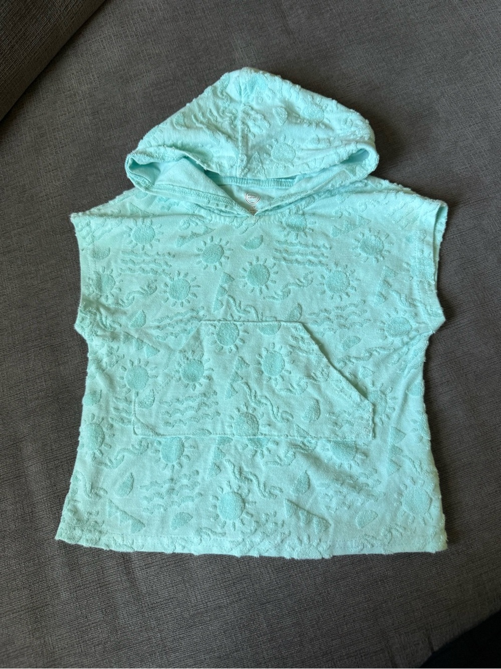 Mint Hooded Terry Knit Top Embroidered Jackie
